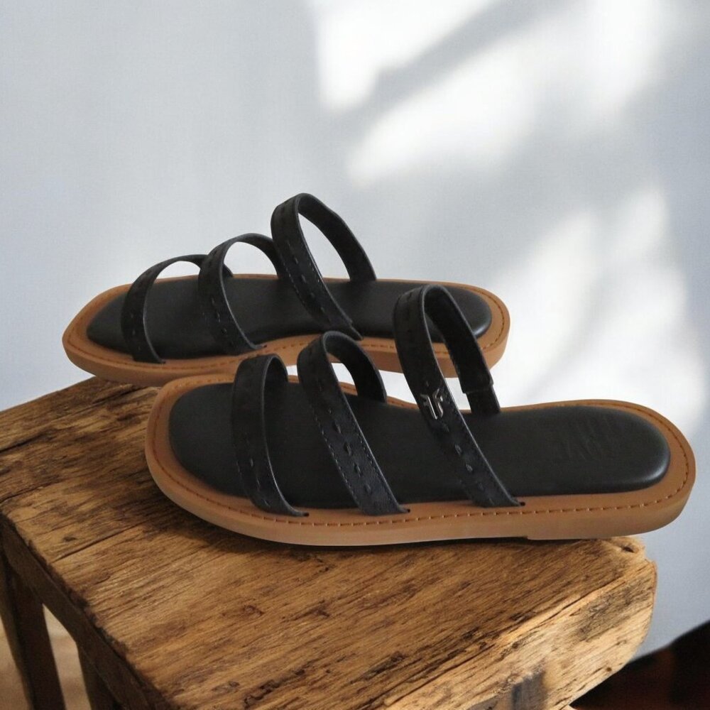 FRYE - Faye Strappy Slide Leather Sandal, Size 8M, Black - NWT - Picture 9 of 16
